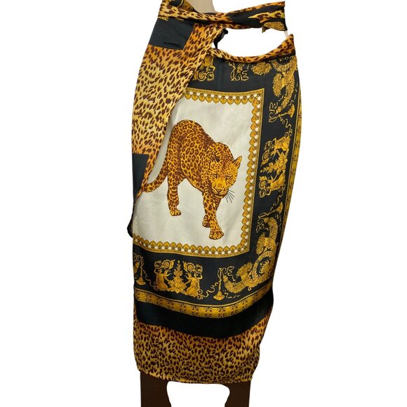 Leopard Print Satin Shirt & Skirt Set US 10‎ Tall Baroque Luxury Glamour Mobwife - Picture 7 of 16